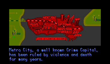 The opening's Metro City map.